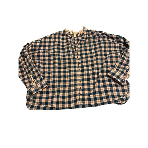 Pilcro Anthropologie size XL plaid floral tavi loose blouse - EUC - Picture 3 of 10
